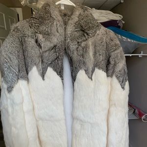 Rabbit Fur Coat Size Large